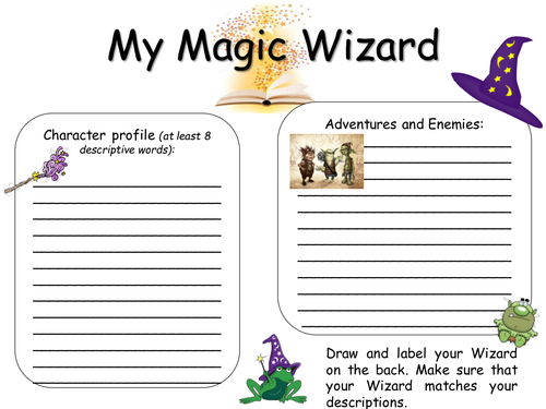 Creating your own wizard - creative writing and extending sentences ...