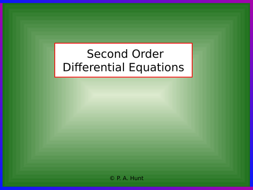 Second Order Differential Equations (A-Level Further Maths)