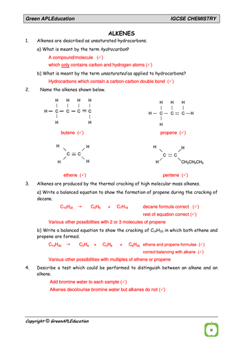 IGCSE Chemistry Questions Package | Teaching Resources