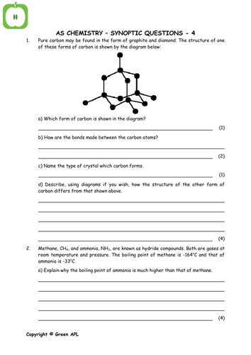 a level chemistry year 1 package teaching resources