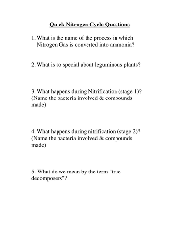 AQA A Level Biology - Nitrogen Cycle ppt, worksheet, practical