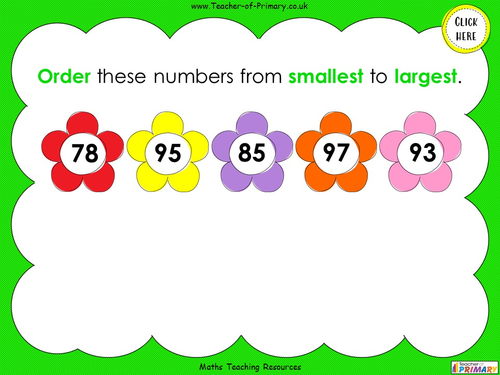 Comparing and Ordering Numbers Up to 100 - Year 2 | Teaching Resources