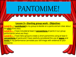 PANTOMIME! Lesson 3 | Teaching Resources