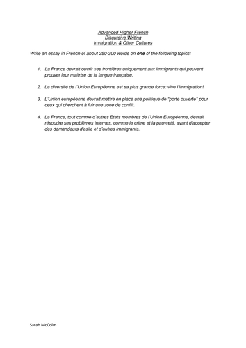 French essay phrases picture