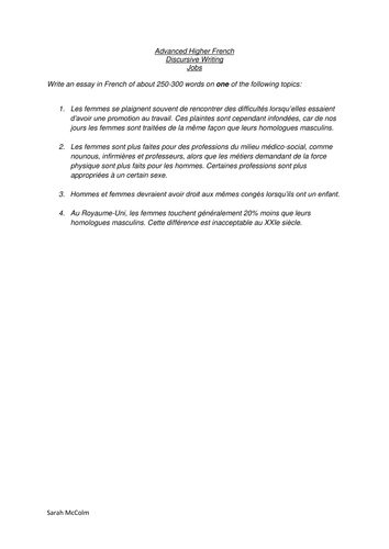 French essay samples picture