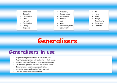 Generalisers