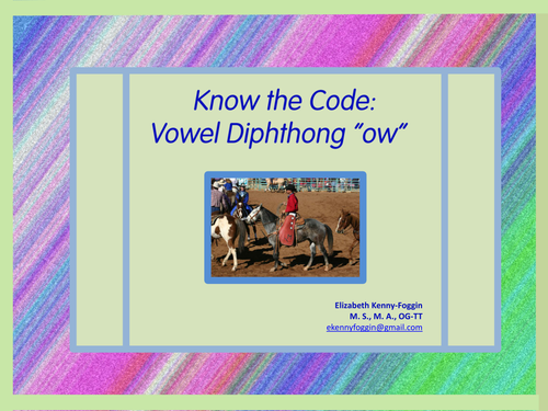 Know the Code: Vowel Diphthong ow (cow)
