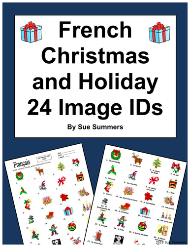French Christmas Vocabulary 24 Image IDs - Noël