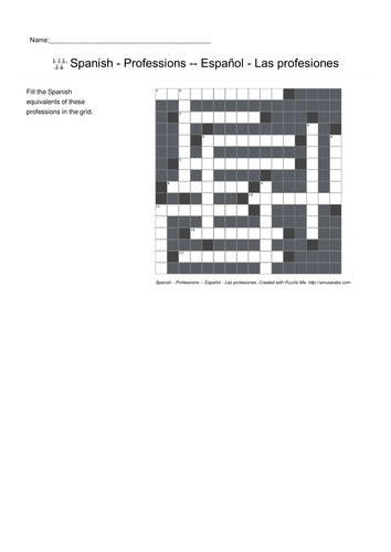 spanish-vocabulary-professions-sports-and-hobbies-crossword-puzzles