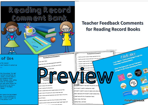 reading-record-comment-bank-teaching-resources