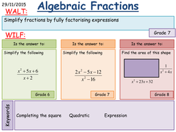 Maths Ks4 Simplifying Algebraic Fractions Harder By Mathsbyfintan