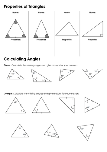 angles in triangles resources tes