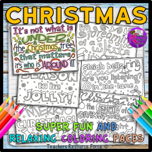 Christmas Quotes Colouring Pages for teens by - UK Teaching Resources - TES