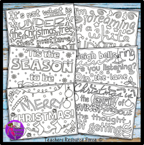 Christmas Quotes Colouring Pages for teens by - UK Teaching Resources - TES