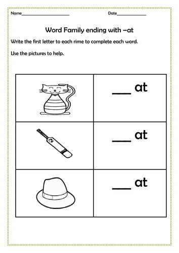 Phonics 1: 21 Onset/Rime Word Families (Rhyme)- PowerPoint ...