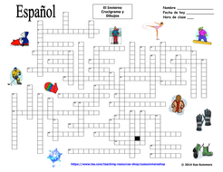 Spanish Winter Crossword Puzzle and Image IDs | Teaching ...