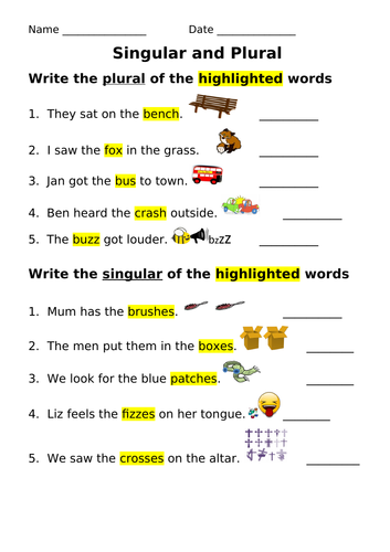 Spellings Singular Nouns Plurals and Vice Versa Presentations ...