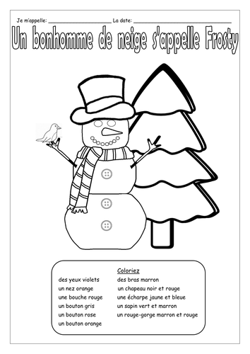 FRENCH - CHRISTMAS - Un Bonhomme de Neige s'appelle Frosty - Lisez et Dessinez