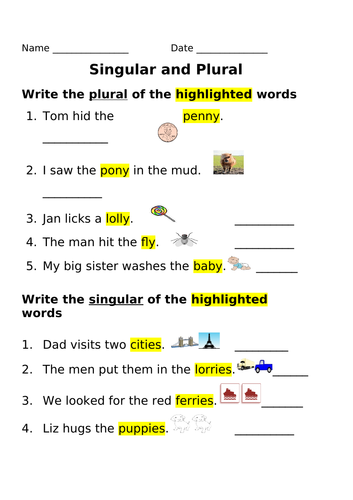 Write Singular Nouns into Plural Nouns Spellings and Vice Versa ...