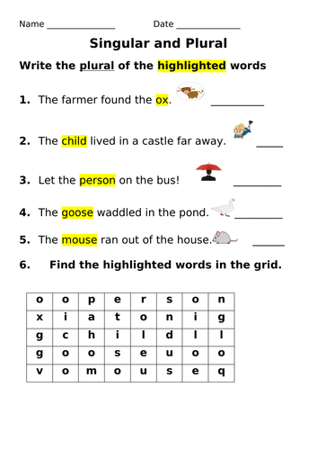 Write Singular Nouns into Plural Nouns Spellings and Vice Versa
