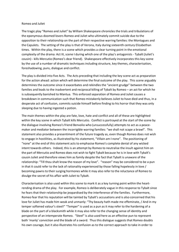Romeo and juliet essay body paragraphs image