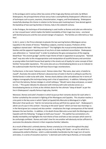 Romeo and juliet essay about true love