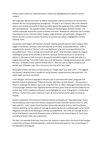 Love romeo and juliet essay