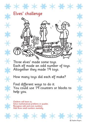 christmas maths problem solving year 2