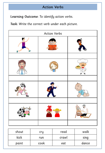 action-verbs-worksheets