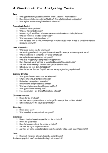 checklist-for-analysing-texts-at-a-level-for-english-language