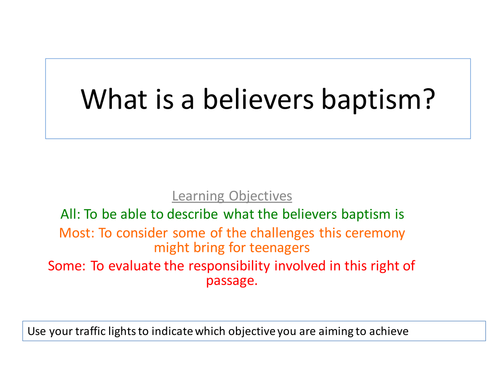 Believers Baptism/confirmation 