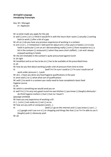 Introducing Transcripts | Teaching Resources