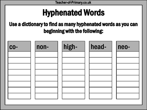 hyphens and brackets powerpoint and worksheets teaching resources