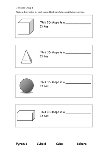 Maths 3D Shapes Key Stage 1 or Key Stage 2 revision. Bundle of fully ...