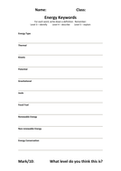 Energy stores and transfers worksheet - ks3 image