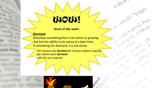 WORD OF THE WEEK COMPLETE SCHEME (and punctuation of the week). Whole ...