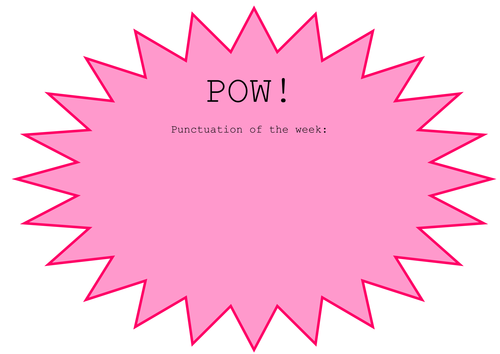 WORD OF THE WEEK COMPLETE SCHEME (and punctuation of the week). Whole ...