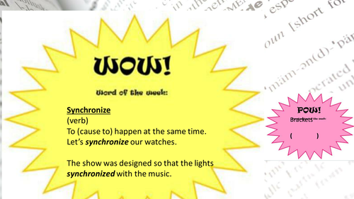 WORD OF THE WEEK COMPLETE SCHEME (and punctuation of the week). Whole ...