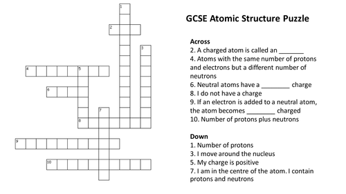 tes table periodic puzzle Answers) Puzzle Crossword by (With Atomic Structure