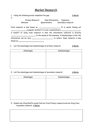 market research task for students