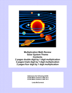 Multiplication Math Review Worksheets Grades 4 5 Solar System Theme