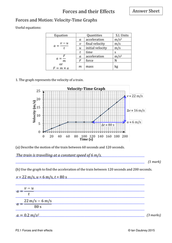 Gcse Physics Worksheets Forces Motion And Energy Teaching Resources 2762