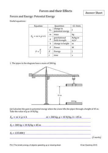physics worksheets gcse