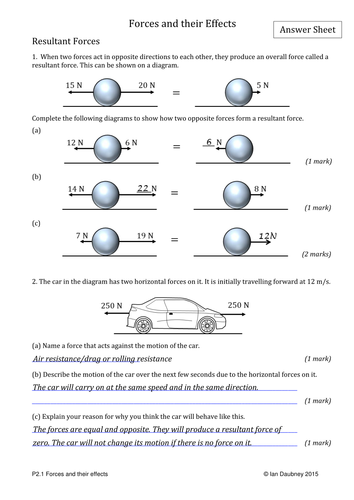 GCSE Physics Worksheets - Forces, Motion and Energy | Teaching Resources