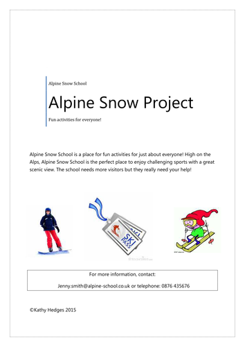 Alpine Snow School Project - ICT FS or ICT GCSE