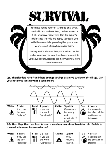 Doppler Effect "Survivor" Activity GCSE Physics