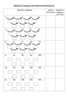 Second Differences in Quadratic Sequences | Teaching Resources