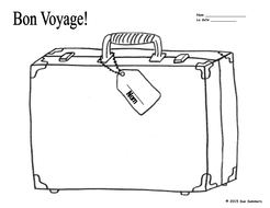 Download French Clothing Travel Suitcase Sketch and Label Worksheet ...