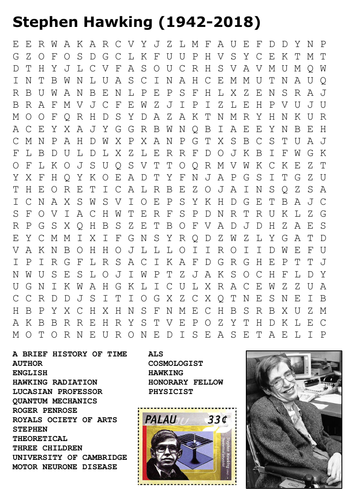 Stephen Hawking Word Search