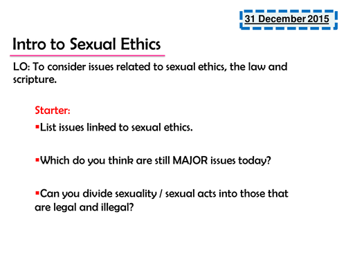 Sexual Ethics Teaching Resources 1335